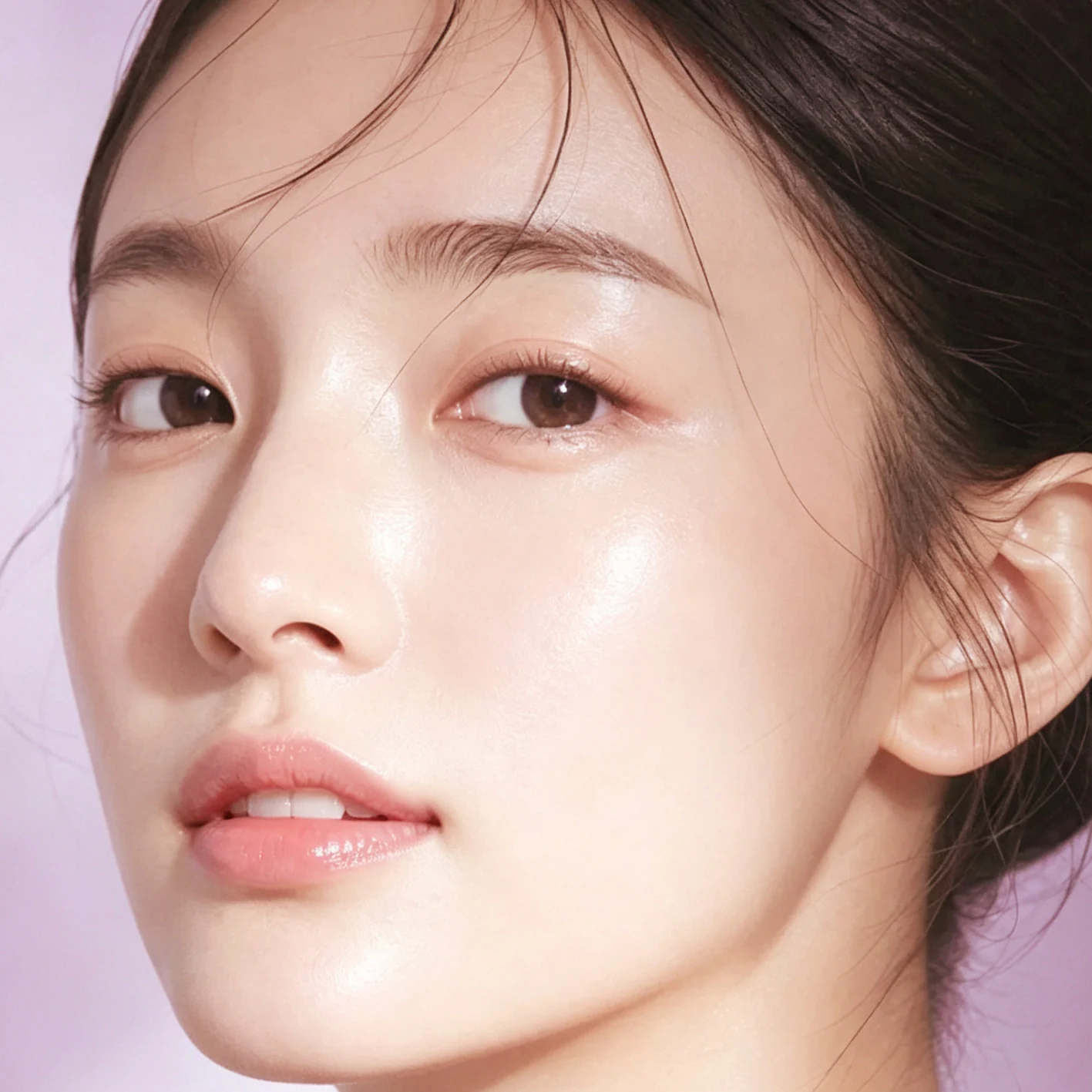 수분 광채가 표현된 피부