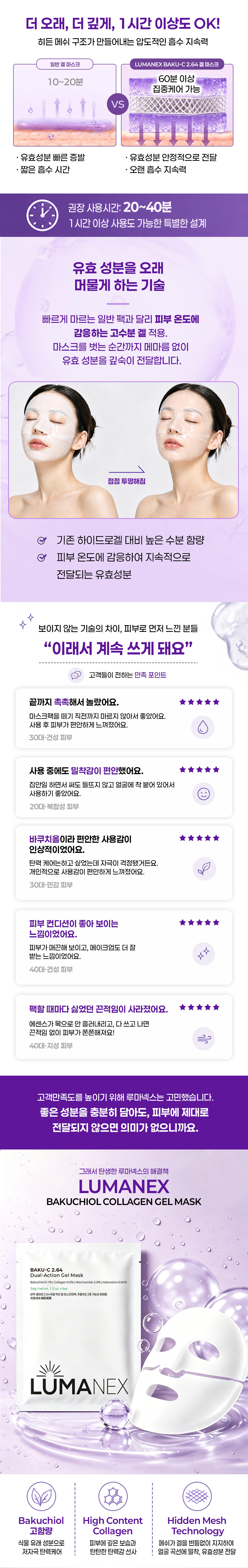 유효 성분의 지속 전달과 고객 사용감 소개